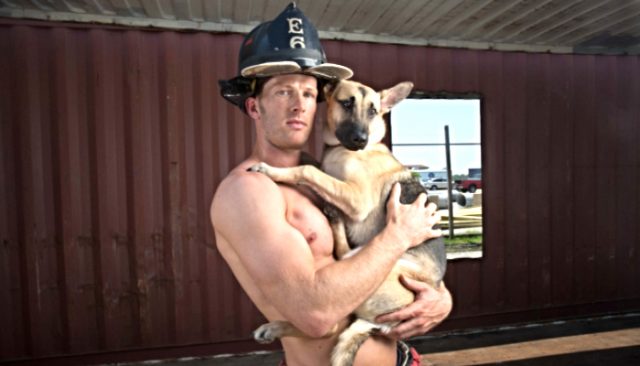 Hunky Firefighter Adopts Homeless Dog After Photoshoot