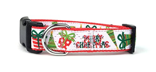 Christmas Presents & Trees Nylon Ribbon Dog Collar by Midlee