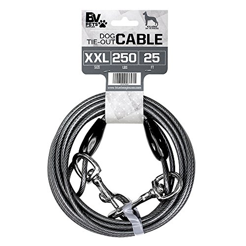 BV Pet Super Heavy XXL Tie-Out Cable for Dogs up to 250 Pounds