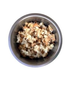 Homemade dog food with rice