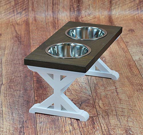 BillsCustomBuilds Farmhouse Dog Bowl Stand