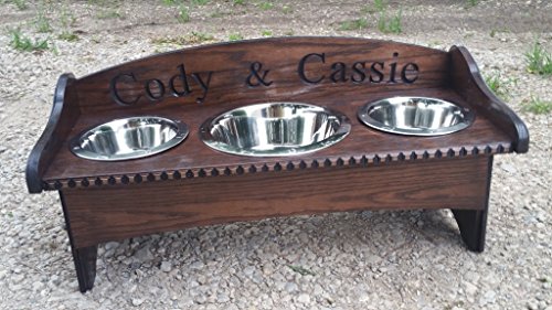 Bww Designs 3 Bowl Dog Bowl Stand Backsplash