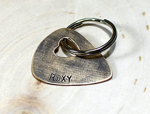 Rustic Bronze Dog Tag in a Guitar Pick Shape