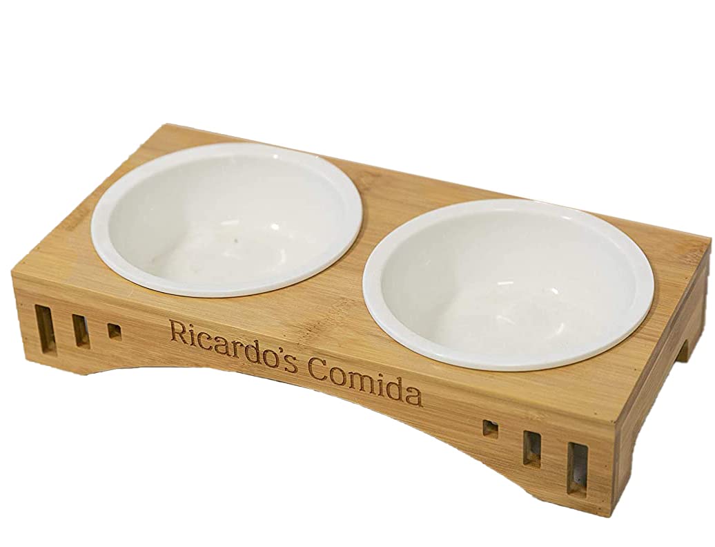 Personalized Elevated Pet Feeder Stand