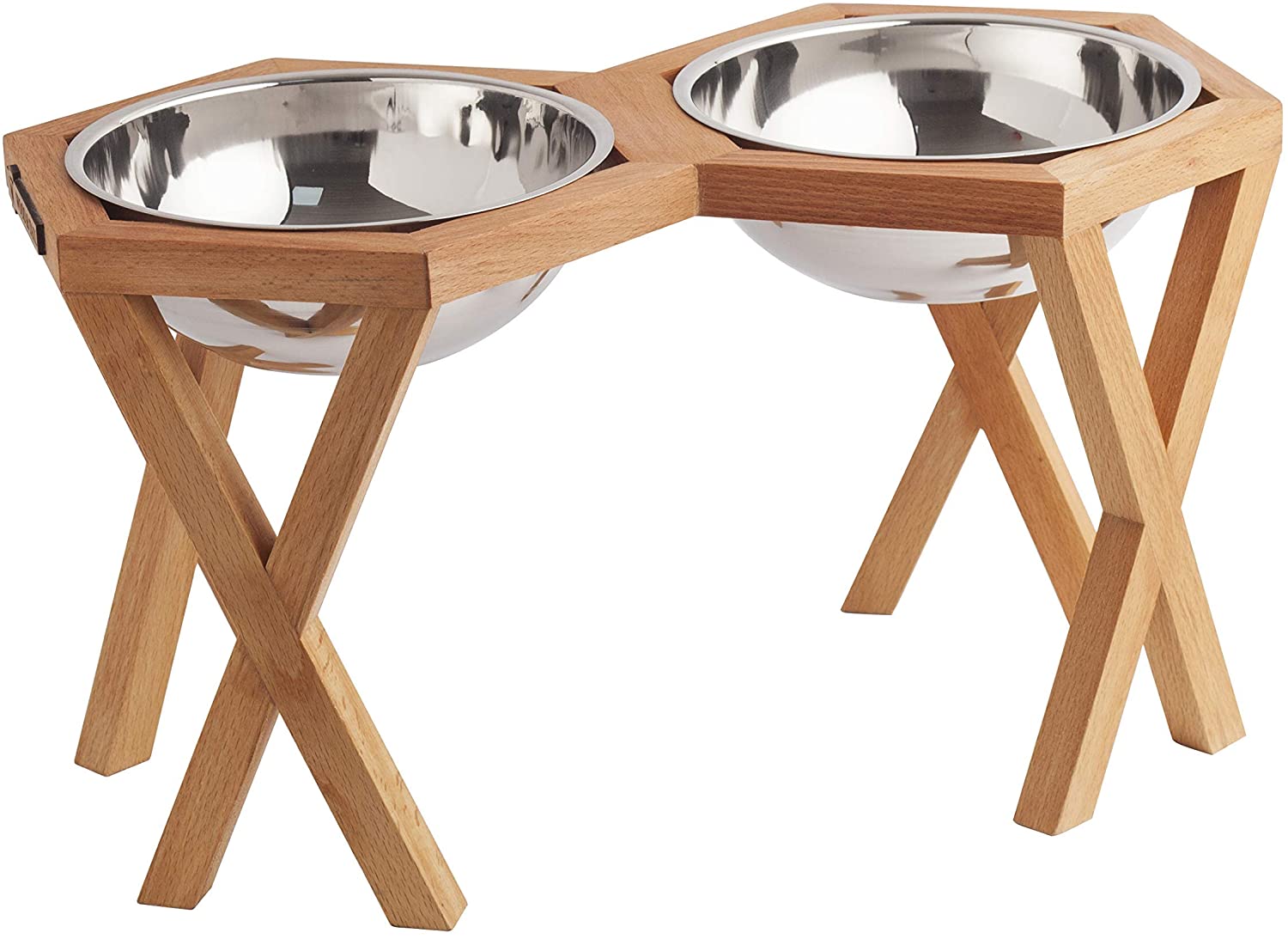 WOOD & TAIL Store Dog Food Bowls with Stand