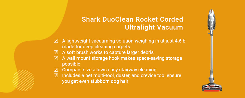 Shark DuoClean Rocket Corded Ultralight Vacuum best vacuums for dog hair