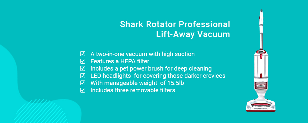 Shark Rotator Professional Lift-Away Vacuum basic features