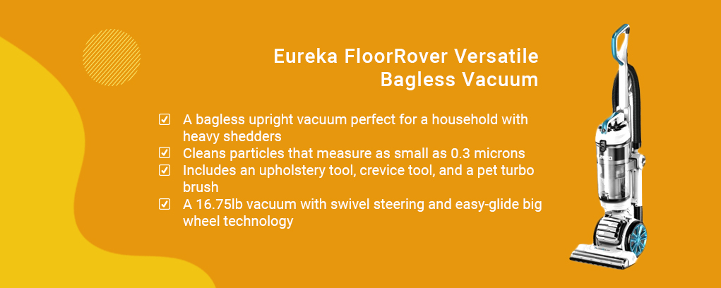 Eureka NEU562A FloorRover Upright Vacuum Cleaner, Bagless Pet Vacuum for Carpet and Hard Floor, Blue