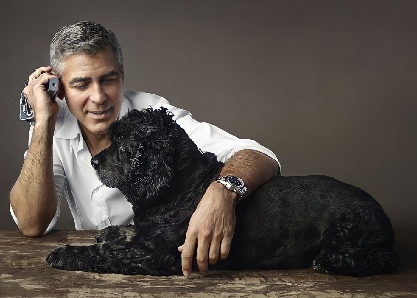 George Clooney and Cocker Spaniel, Einstein