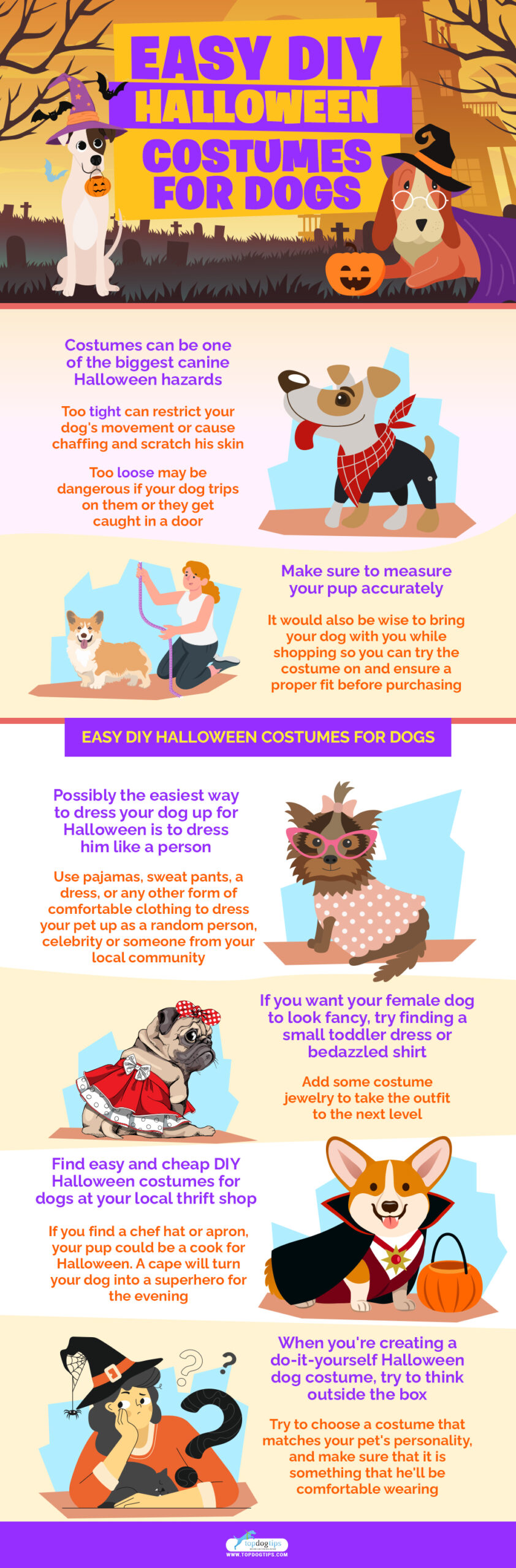 Easy DIY Halloween Costumes for Dogs infographics