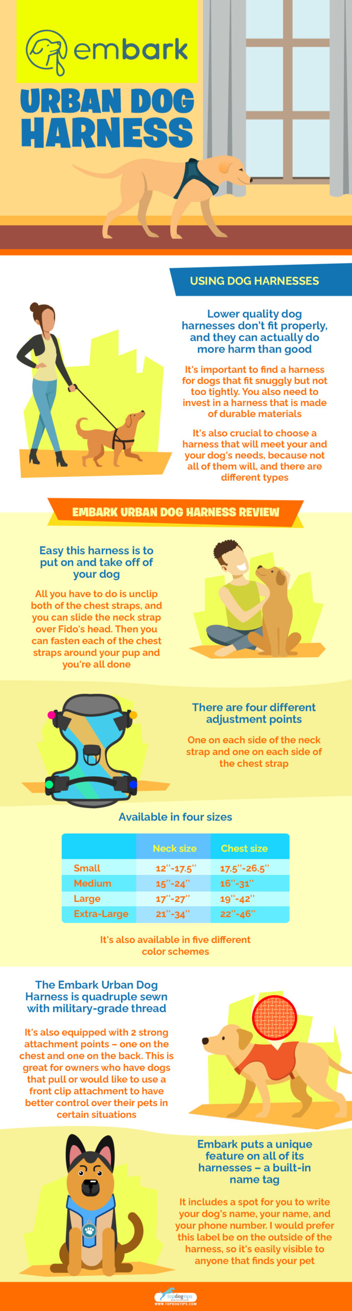 Embark Urban Dog Harness infographics