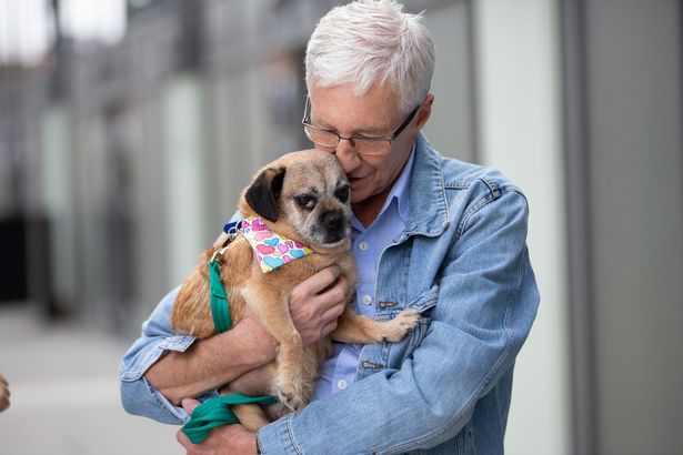 Paul O'Grady and Florence the pug cross Image Battersea Dogs & Cats Home