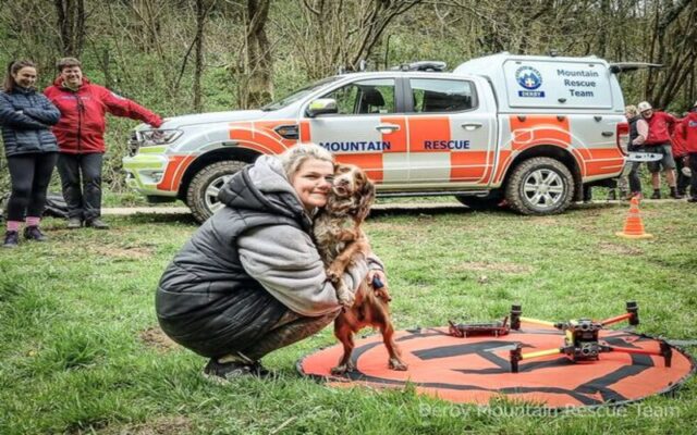 dog rescued after cliff fall