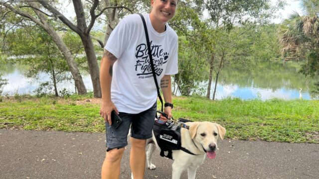 Becca Stephens and her service dog, Bobbi. | Photo credit: ABC-WFTS